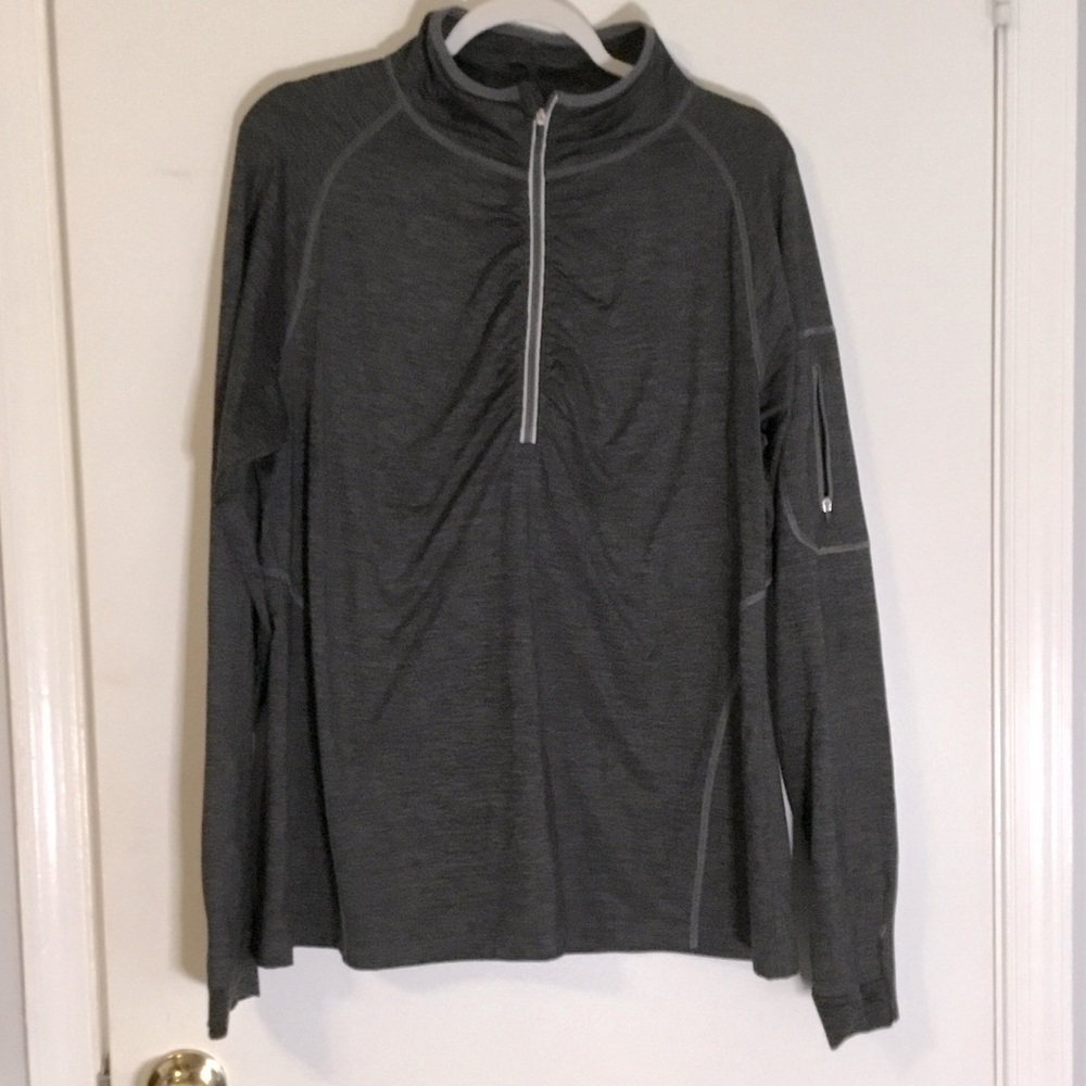 Womens XXL athleisure Charcoal Quarter-Zip Performance Sweater